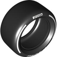 Lego Tyre 81.6 x 44 Slick with White 'PIRELLI', 'P ZERO' print