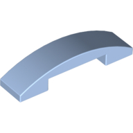 Lego Brick Curved 4 x 1 Double with No Studs / Bright Light Blue