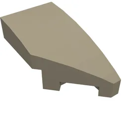 Brick Wedged, Curved 2 x 1 with Stud Notch Right / Dark Tan