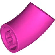Brick Round 2 x 2 D. Tube with 45° Elbow and Axle Holes (Crossholes) at Each End [SHORT] / Dark Pink