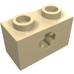 Technic Brick 1 x 2 with Axle Hole Type 2 [X Opening] / Tan