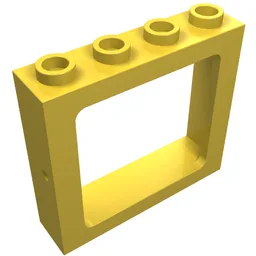 Window 1 x 4 x 3 Train with All Studs Hollow / Yellow
