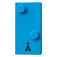 Lego Braille Brick 2 x 4 with 2 Studs ⠡ and 'Å' print / Dark Azure