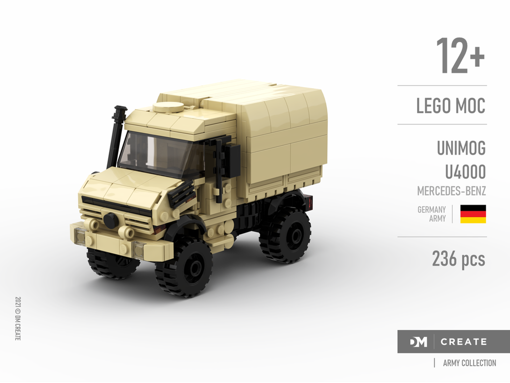 Lego Army collection - Mercedes-Benz Unimog U4000 German Army - Sand color