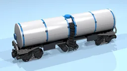 8-Wheel Tanker Wagon (long, light gray)
