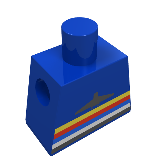 Lego Torso Airplane Logo with Stripes Print