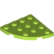 Lego Plate Round Corner 4 x 4 / Lime
