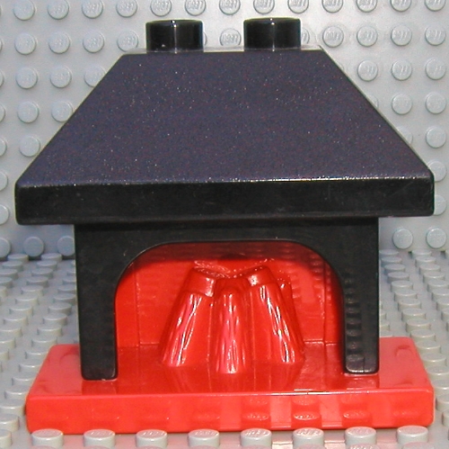 Lego Duplo Fireplace with Black Top with 2 Top Studs / Red