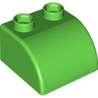 Quatro Brick 2 x 2 with Curve / Bright Green