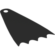Lego Neckwear Cape, Long 7cm, Scalloped with 5 Points [Spongy Stretchable Fabric] / Black
