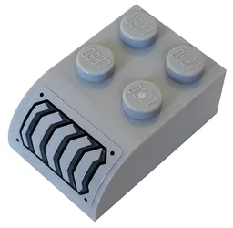 Slope, Curved 3 x 2 with 4 Studs with Vents and Rivets Pattern Model Left Side (Sticker) - Set 76160