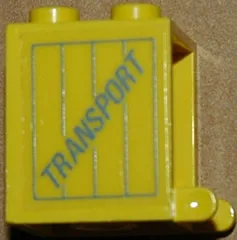 Container, Box 2 x 2 x 2 - Solid Studs with 'TRANSPORT' on Crate Pattern on Both Sides (Stickers) - Set 1552-1