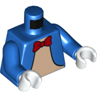 Lego Torso Jacket, White Shirt, Red Bow Tie print, Blue Arms, White Hands / Blue
