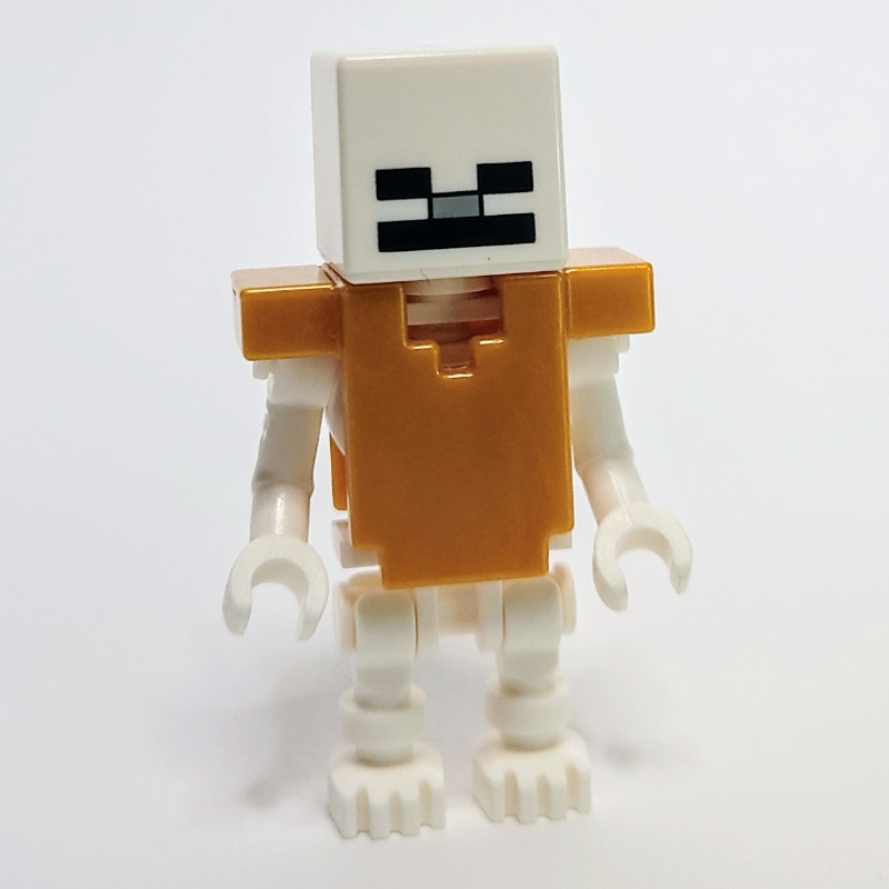 Lego Skeleton, Square Skull, Pearl Gold Armor