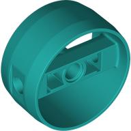 Lego Technic Cylinder 4 x 4 with Pin Holes and Centre Bar, Closed Sides on Bar / Dark Turquoise