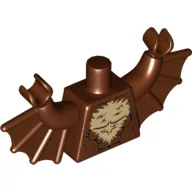 Torso with Bat Wings and Tan Fur Print, Reddish Brown Arms with Wings, Reddish Brown Hands / Reddish Brown