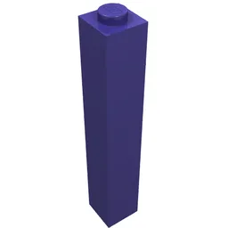 Brick 1 x 1 x 5 with Solid Stud / Dark Purple