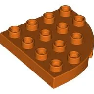 Duplo Plate Round Corner 4 x 4 / Reddish Orange