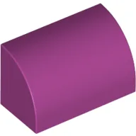 Brick Curved 1 x 2 x 1 No Studs / Magenta
