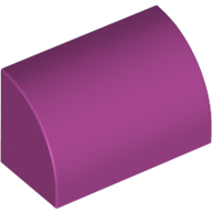 Lego Brick Curved 1 x 2 x 1 No Studs / Magenta