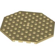 Lego Plate Special 10 x 10 Octagonal with Hole / Tan