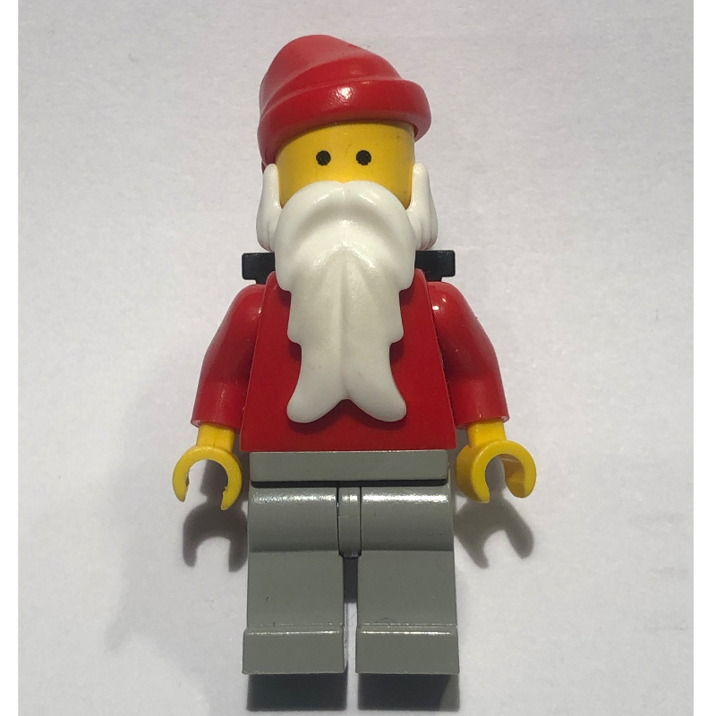 Lego Santa, Plain Red with Light Gray Legs, and Back Basket