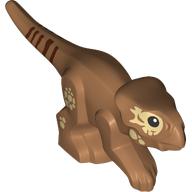 Lego Animal, Dinosaur, Aquilops with Black Eyes, Tan Markings print / Medium Nougat