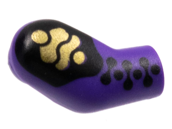 Lego Arm, Right with Black and Gold Armor Pattern