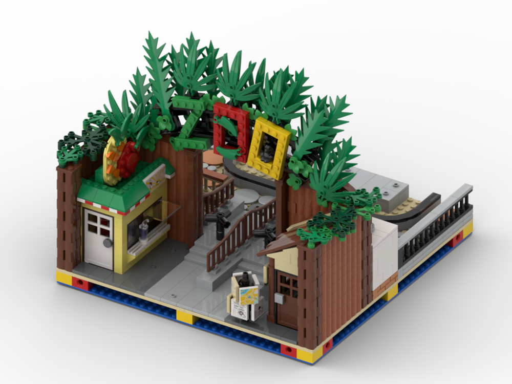 Lego Zoo Moule #1 Entrance and Monkey Habitat