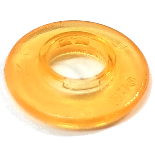 Lego Clikits Bead, Ring Thin Large with Hole with Low Connector / Trans-Flame Yellowish Orange
