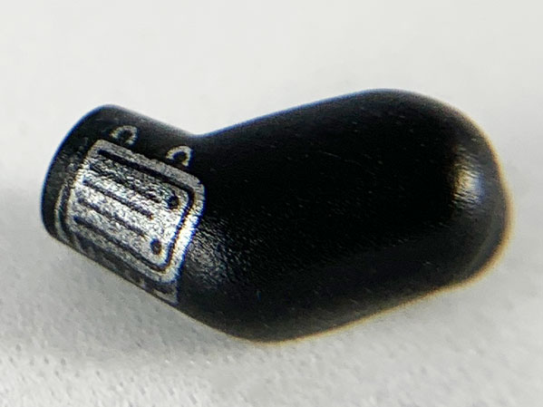 Lego Arm, Left with Silver Cuff Pattern / Black