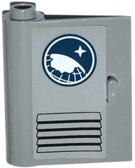 Lego Door 1 x 3 x 3 Left - Open Between Top and Bottom Hinge with Arctic Explorer Logo and Vents Pattern (Sticker) - Set 60035