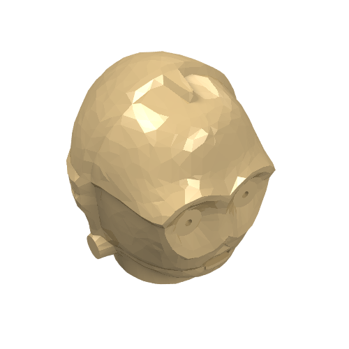 Lego Minifig Head Special, Protocol Droid (C-3PO) [Plain] / Pearl Light Gold