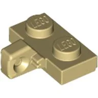 Hinge Plate 1 x 2 Locking with 1 Finger on Side, with Groove / Tan