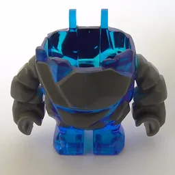 Body Rock Monster - Torso/Legs with Dark Bluish Gray Arms Assembly / Trans-Dark Blue