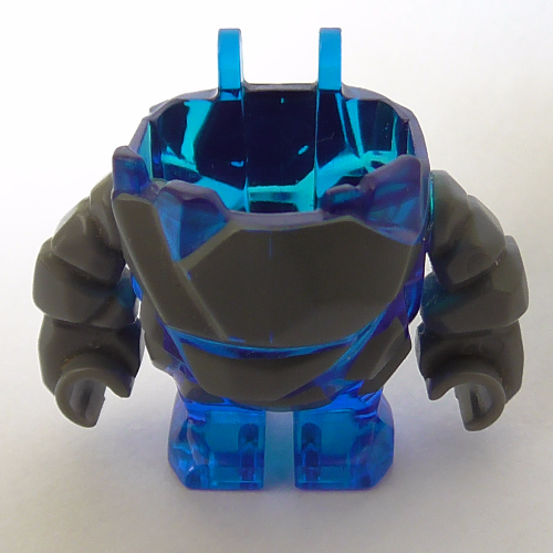 Lego Body Rock Monster - Torso/Legs with Dark Bluish Gray Arms Assembly / Trans-Dark Blue