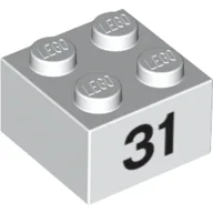 Brick 2 x 2 with Black "31" Print