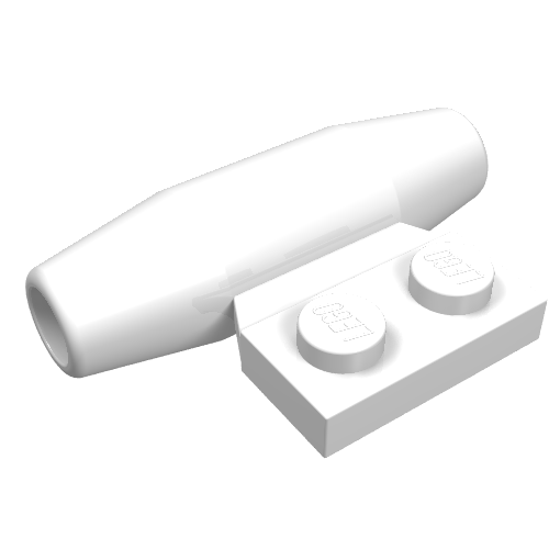 Lego Engine - Smooth, Small 1 x 2 Side Plate [With Axle Holders] / White