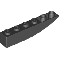 Lego Brick Curved Inverted 6 x 1 / Black