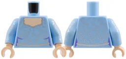 Torso Torso Female Light Nougat Neck, Silver Filigree and Belt Pattern / Bright Light Blue Arms with Silver Filigree Pattern / Light Nougat Hands / Bright Light Blue