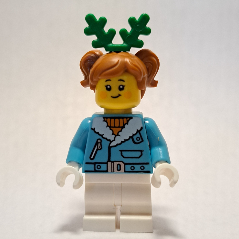 Lego Girl, Medium Azure Jacket, Short White Legs, Dark Orange Hair