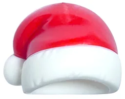 Santa Hat with Red Top Pattern