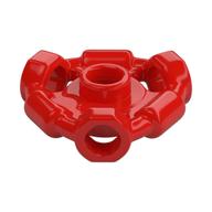 Lego Plate Special 1 x 1 with Hole Through Stud, 3 Bars and 3 Bar Holes / Red