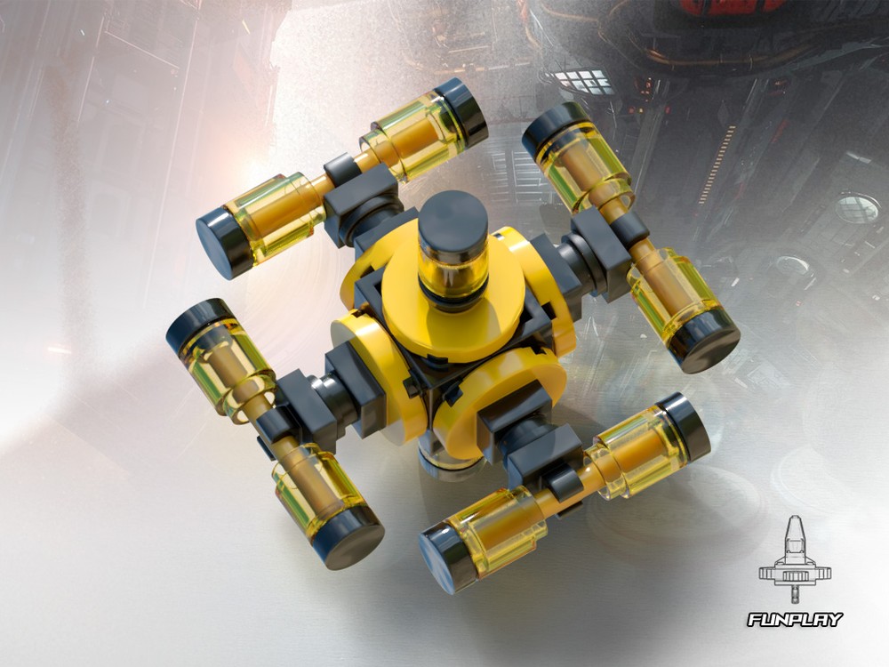 Lego Spinning Top #40 Yellow Energy Tube Reactor