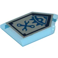 Tile Special 2 x 3 Pentagonal with Nexo Power Shield Print - Mech Master / Trans-Dark Blue