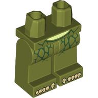 Lego Hips and Olive Green Legs with Dark Green Scales, Tan Claws print / Olive Green
