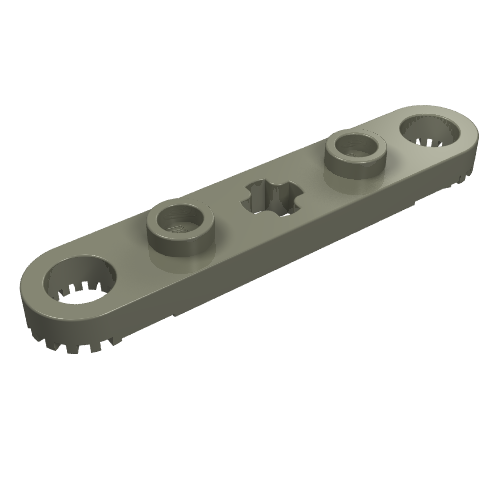 Lego Technic Plate 1 x 5 with Toothed Ends, 2 Studs and Center Axle Hole / Dark Gray