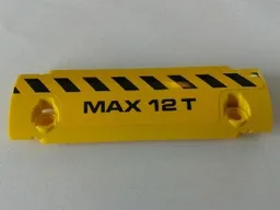 Technic, Panel Curved 11 x 3 with Black and Yellow Danger Stripes and 'MAX 12 T' Pattern Model Right Side (Sticker) - Set 8258