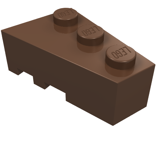 Lego Brick Wedged, Angled 3 x 2 Right / Brown
