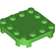 Plate Round Corners 4 x 4 x 2/3 Circle with Reduced Knobs / Bright Green